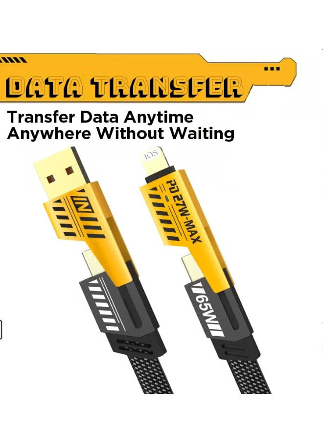 كابل شحن سريع 4 في 1 بقوة 65 واط